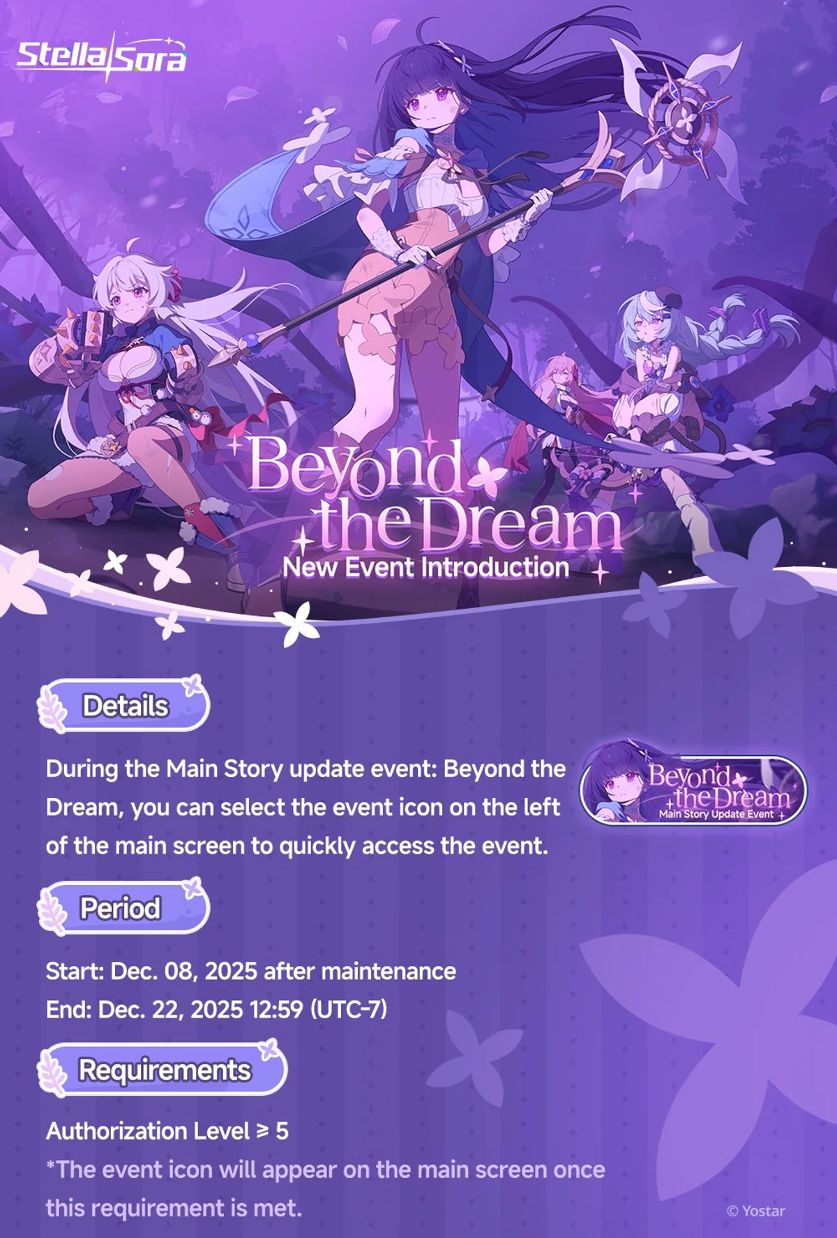 Beyond the Dream Limited Event Overview