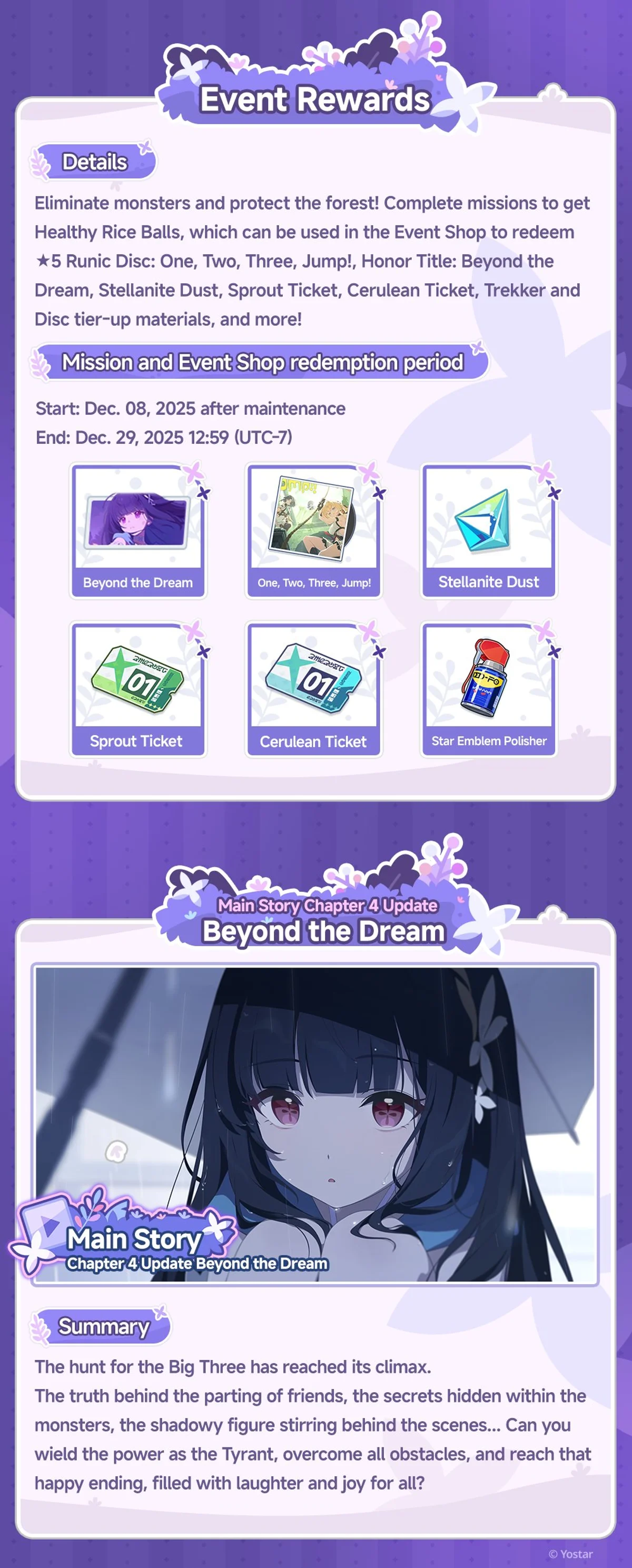 Beyond the Dream Limited Event Overview