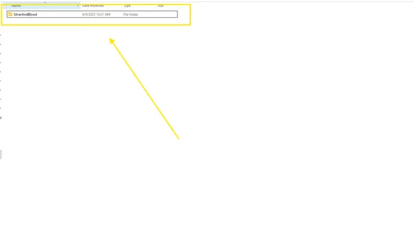 Step 4: Clean Silver and Blood directory with only SilverAndBlood folder remaining after deletion