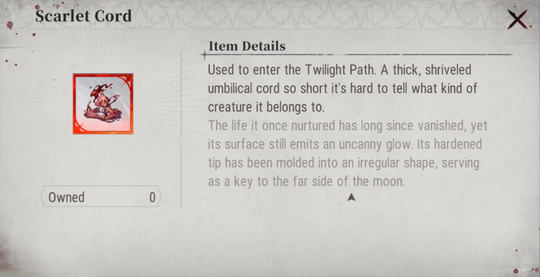 Scarlet Cords in Event Shop