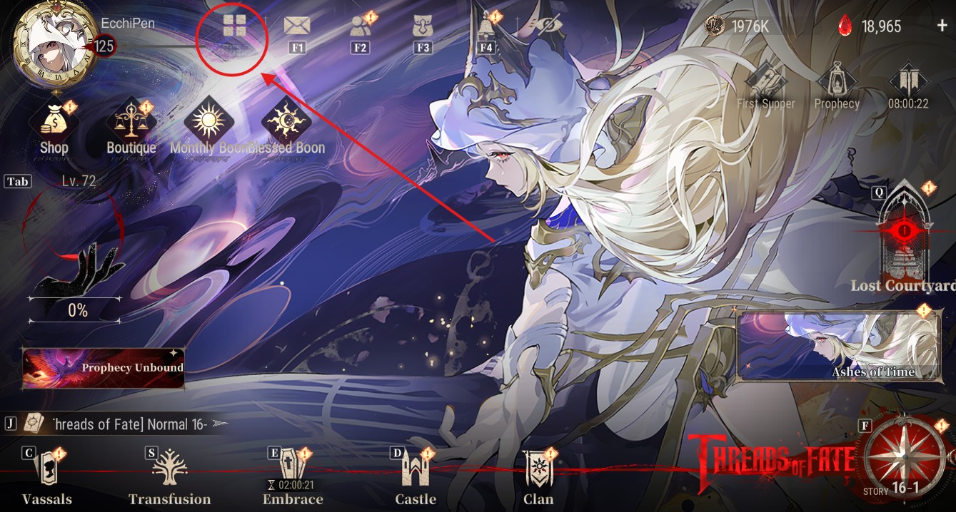 Silver and Blood Settings Location